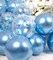 Party Balloons Pack of 42 - Metallic Blue Balloons and Blue Confetti Balloons With 64ft Ribbons 12 Inch Chrome Latex Helium Balloon Decoration Set